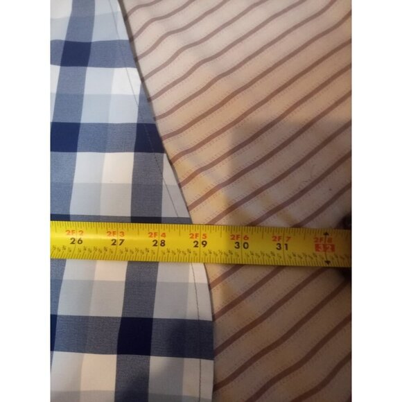 Mizzen Main Shirt Mens 2XL XXL Blue White Check Performance Menswear Trim Fit - Picture 11 of 11